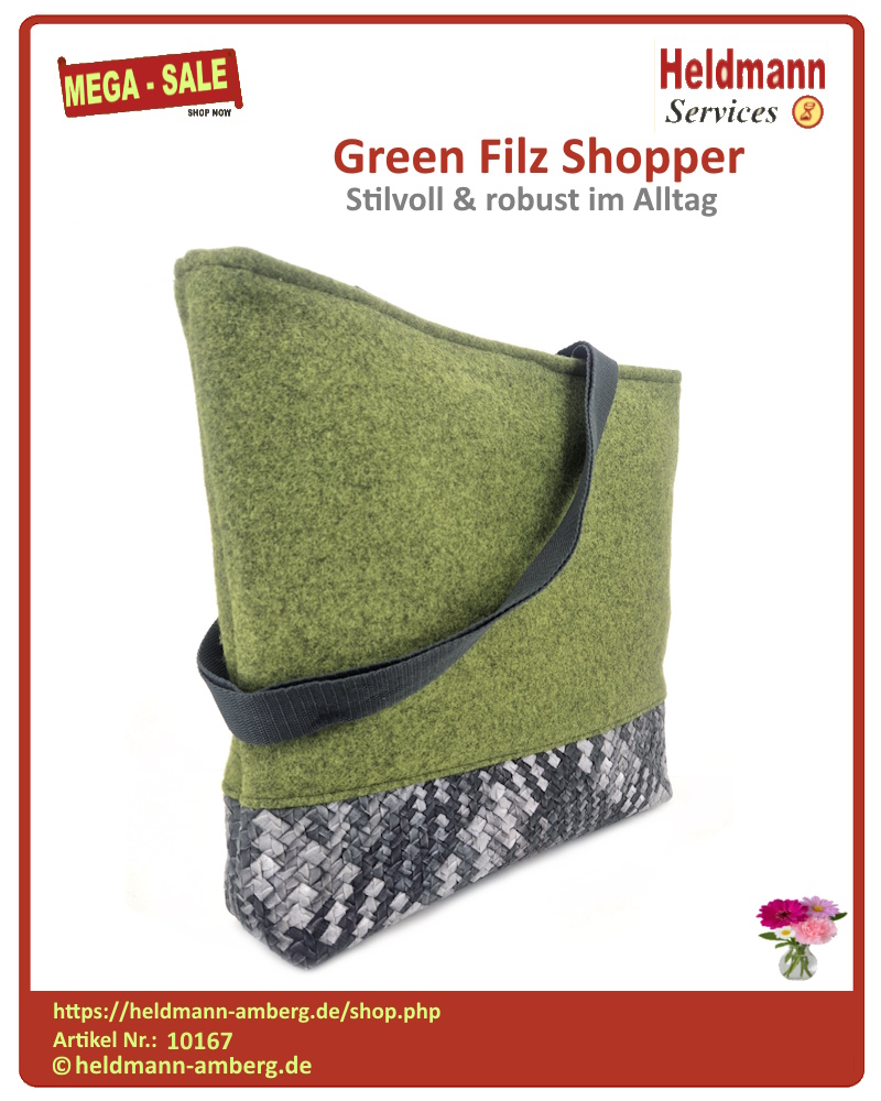 10167 Green Filz Shopper