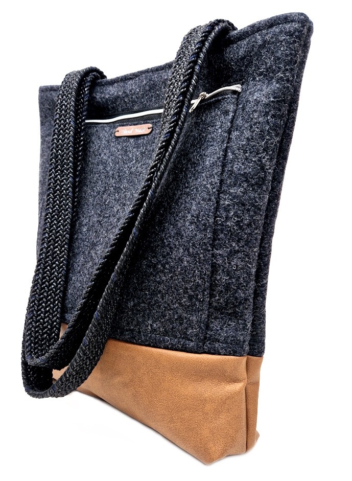 10029 Eleganz Shopper Anthrazit Damen-Shopper-Tasche Seitenansicht rec
