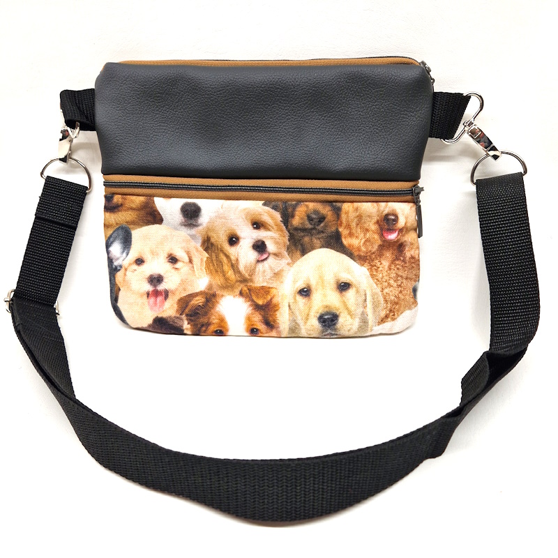 Damen-Tasche-Dog Vorderseite mit Gurt