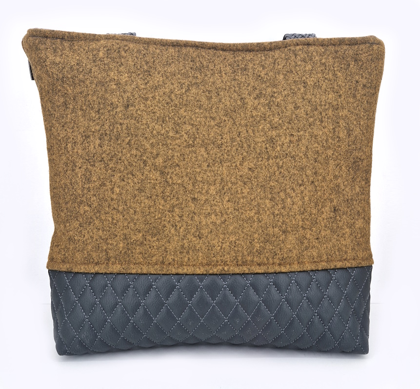 10044 FilzLiebe Shopper Grau-Braun Rückseite