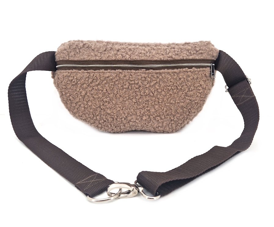 10050 Bouclé-Bauchtasche Beige Rückasicht