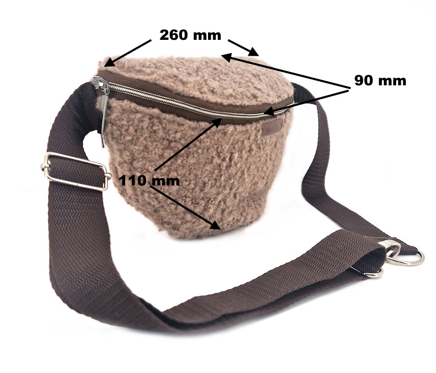 10050 Bouclé-Bauchtasche Beige Maße