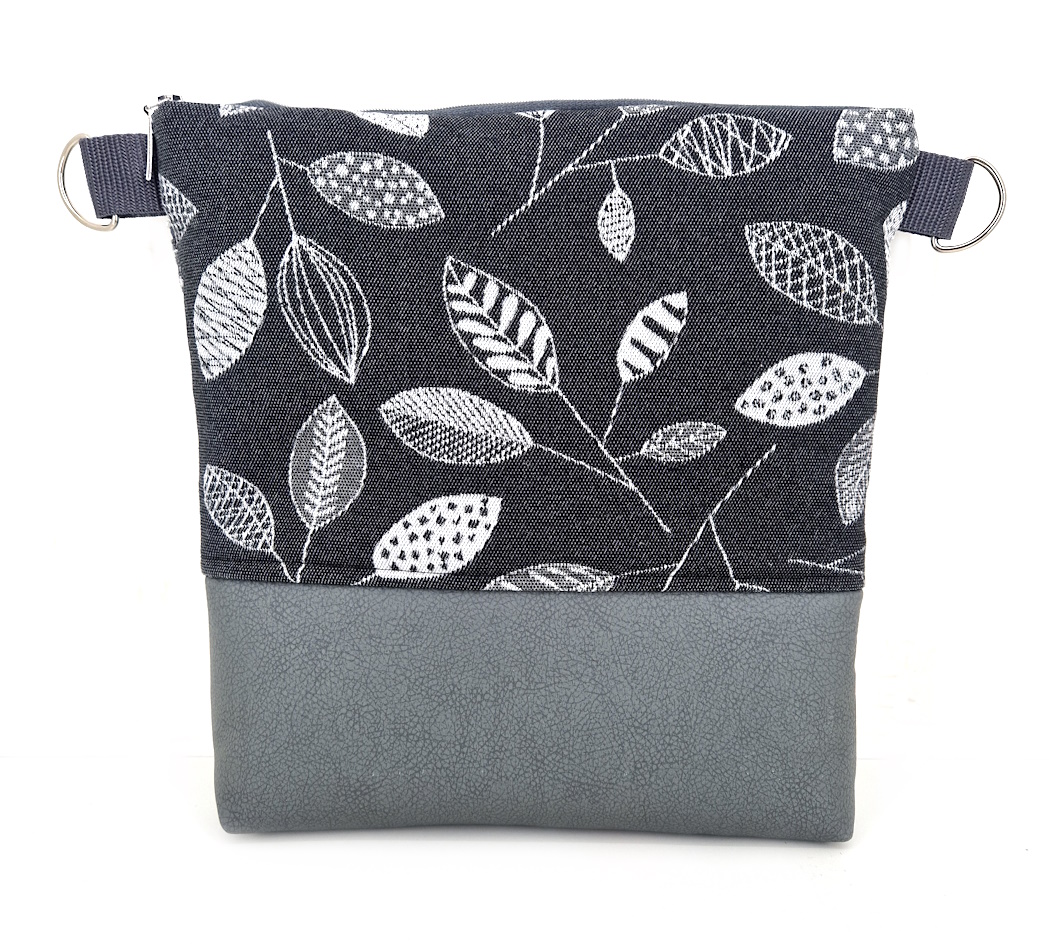 10054 Stilvolle Schultertasche Grau Rückseite