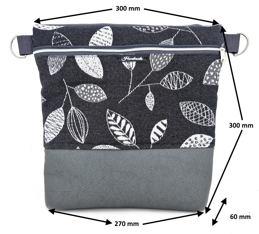 10054 Stilvolle Schultertasche Grau Maße