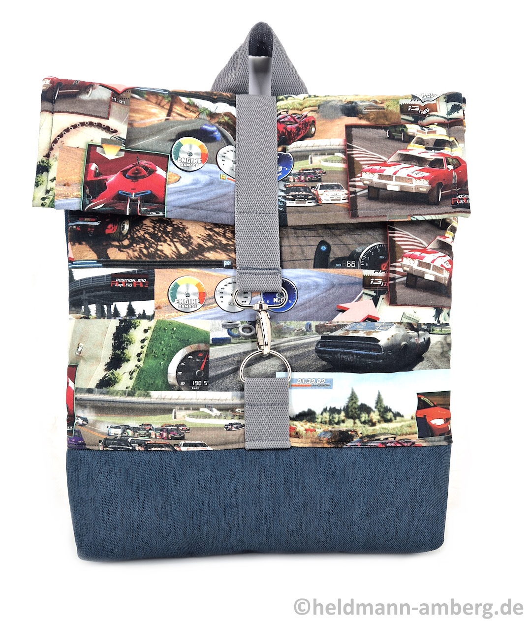 10062 Kinder-Rucksack mit Rennwagen Vorderseite