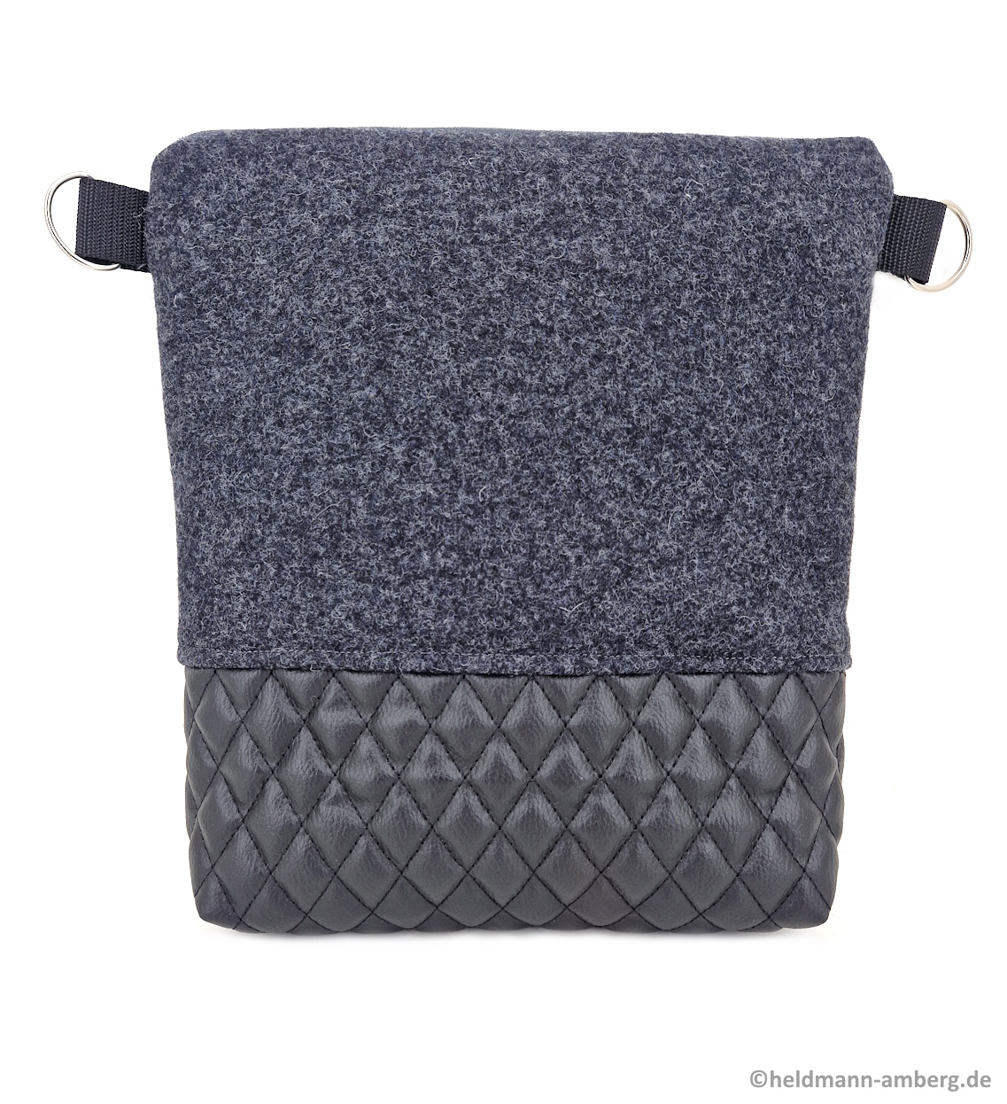 10064 Elegante Filz-Kunstleder Tasche Rückseite