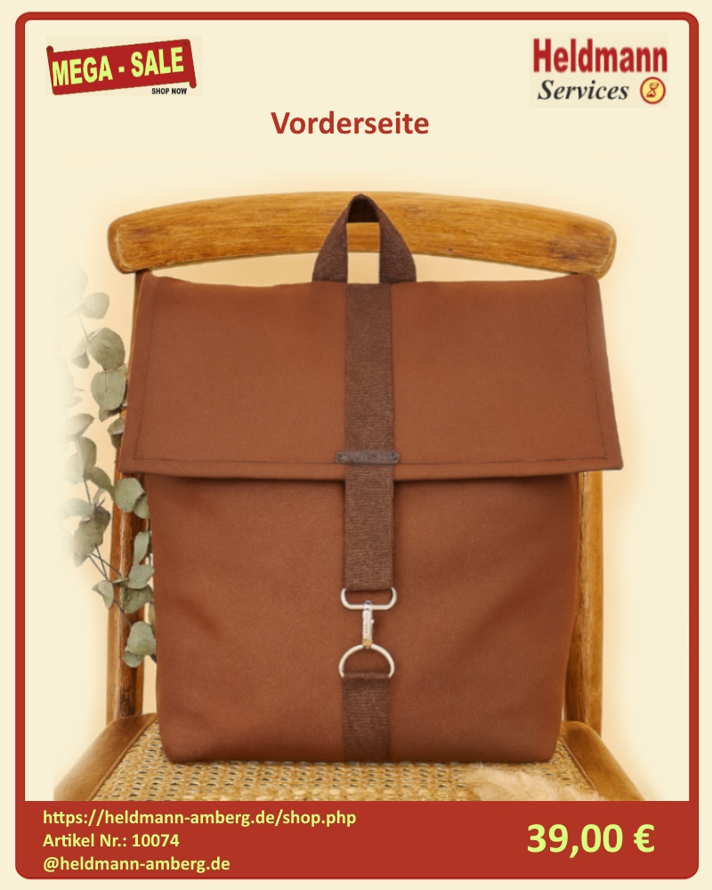 10074 Edler Handmade Damen-Rucksack Vorderseite