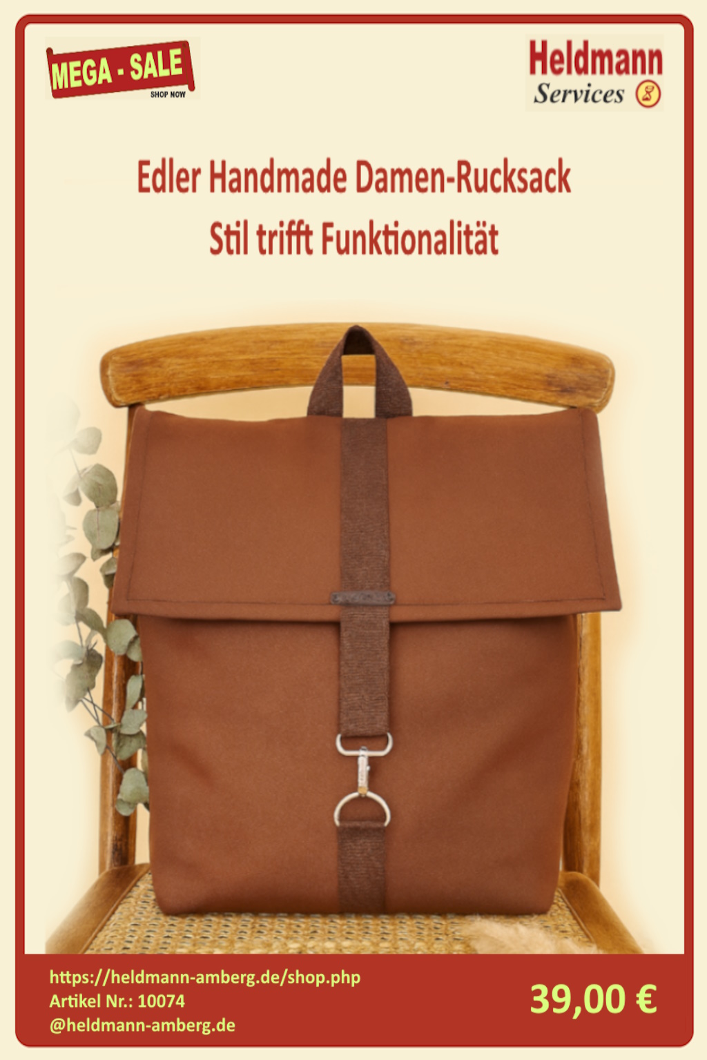 10074 Edler Handmade Damen-Rucksack