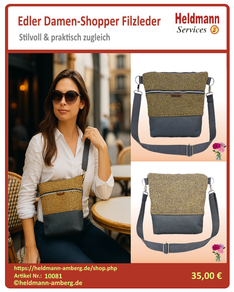 10081 Edler Damen-Shopper Filzleder