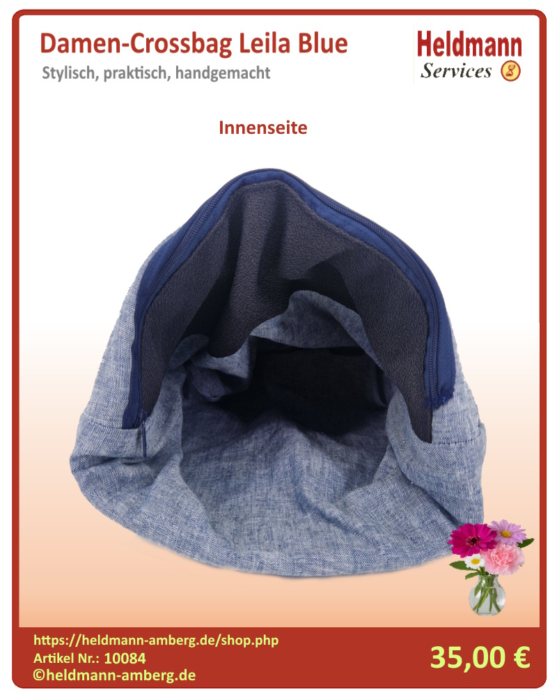 10084 Damen-Crossbag Leila Blue Innenseite
