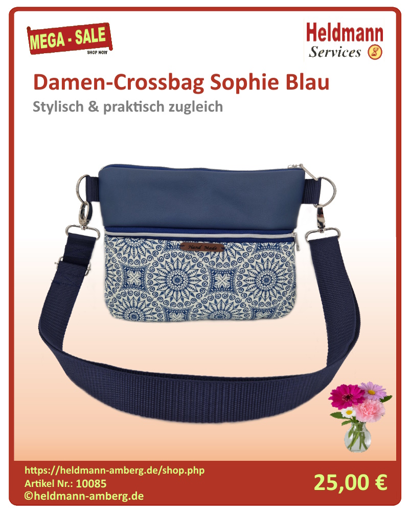 10085 Damen-Crossbag Sophie Blau