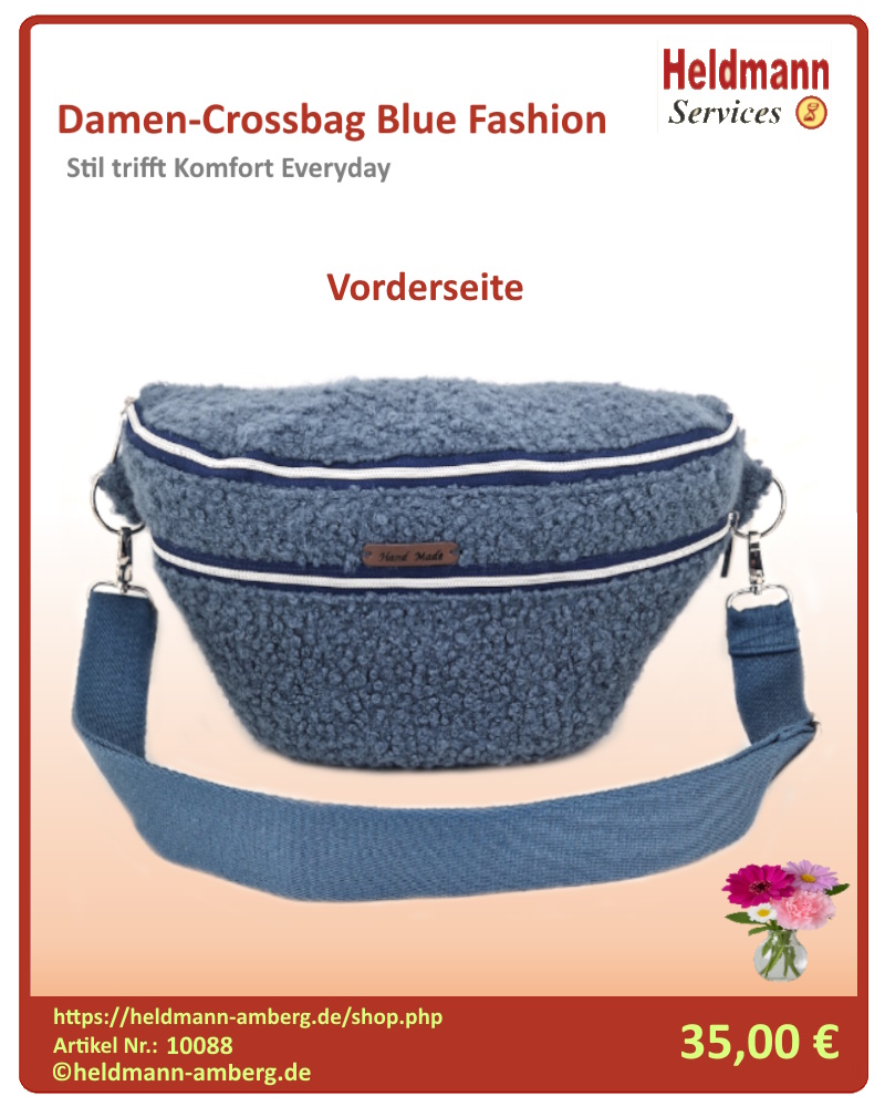 10088 Damen-Crossbag Blue Fashion Vorderseite