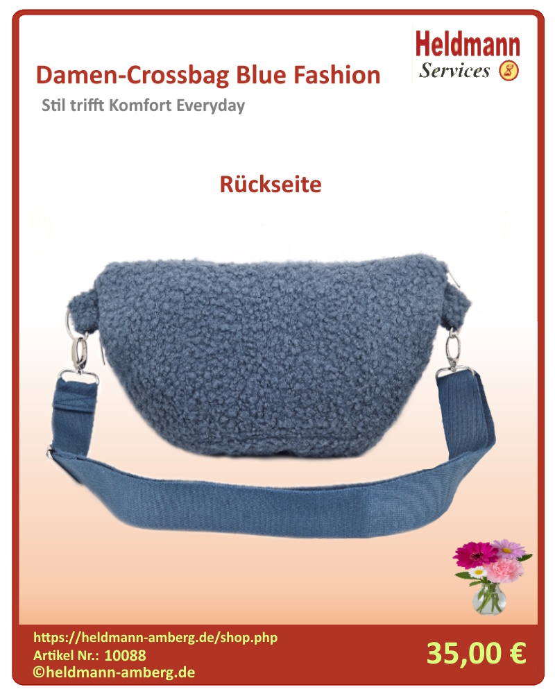 10088 Damen-Crossbag Blue Fashion Rückseite
