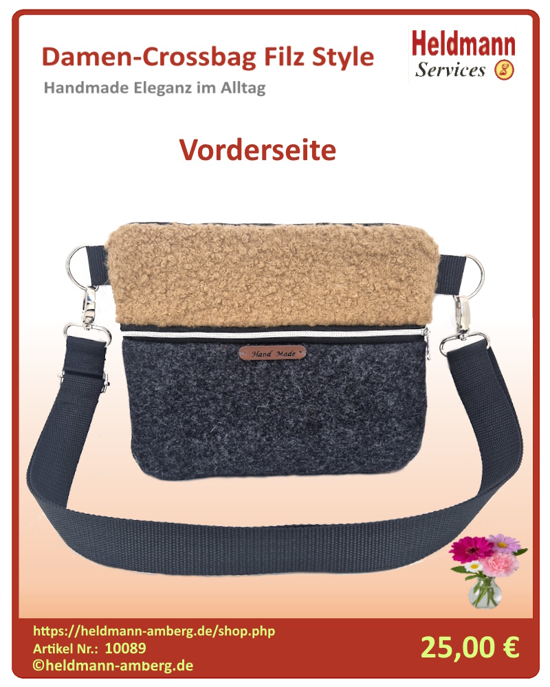 10089 Damen-Crossbag Filz Style Vorderseite