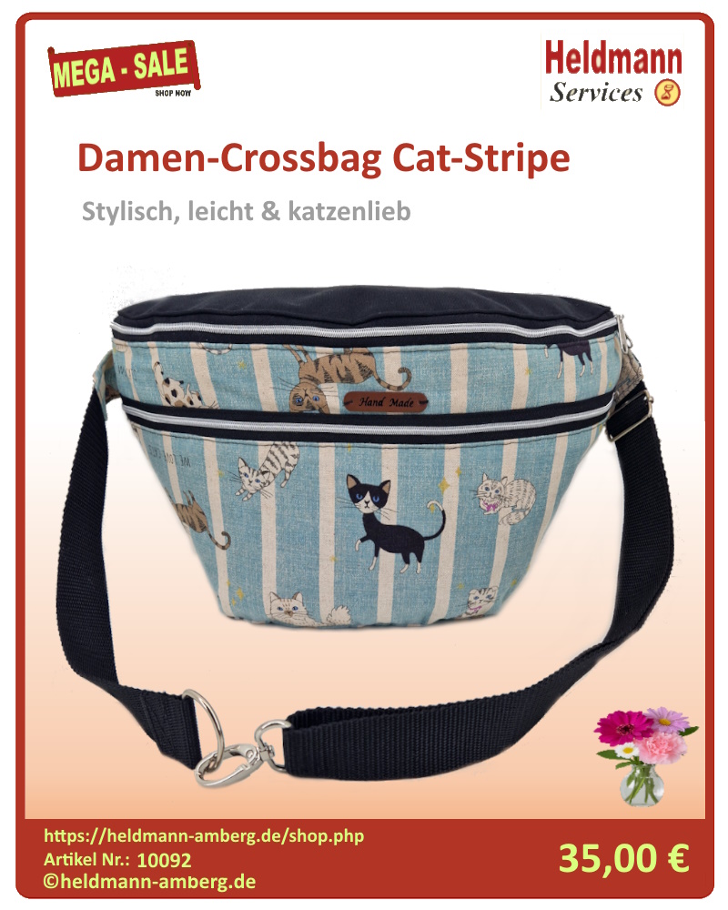 10092 Damen-Crossbag Cat-Stripe