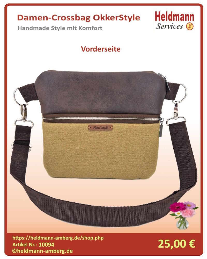 10094 Damen-Crossbag OkkerStyle Vorderseite