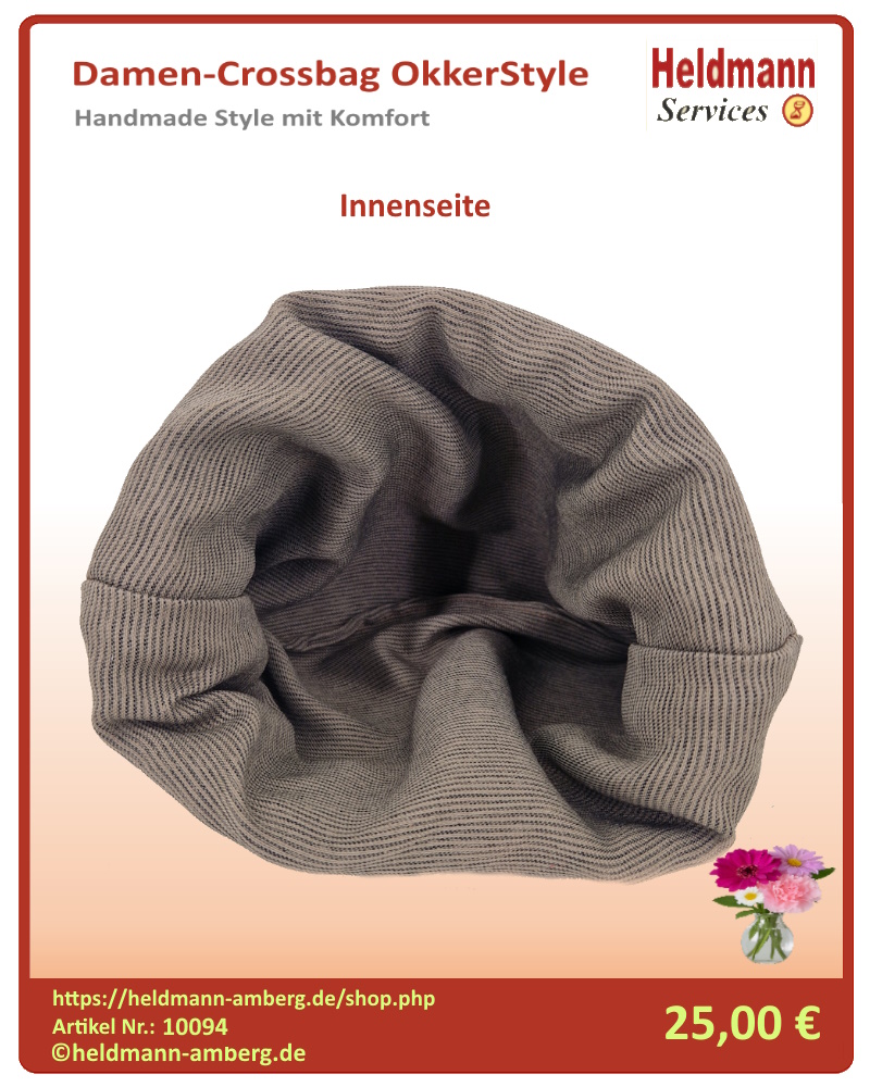 10094 Damen-Crossbag OkkerStyle Innenseite