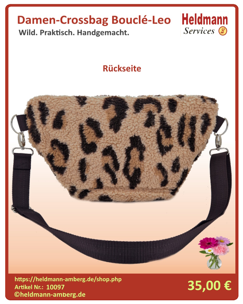 10097 Damen-Crossbag Bouclé-Leo Rückseite