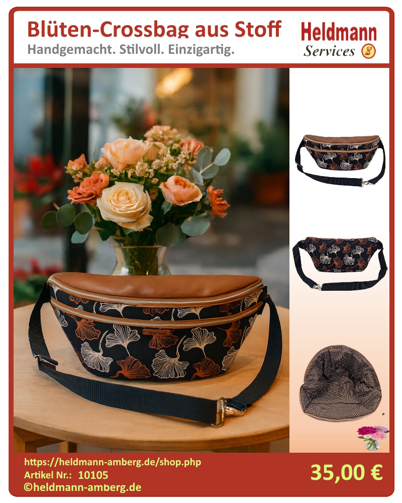 10105 Blüten-Crossbag aus Stoff