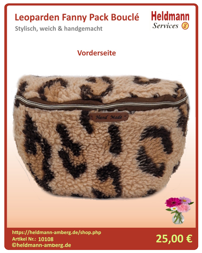 10108 Leoparden Fanny Pack Bouclé Vorderseite