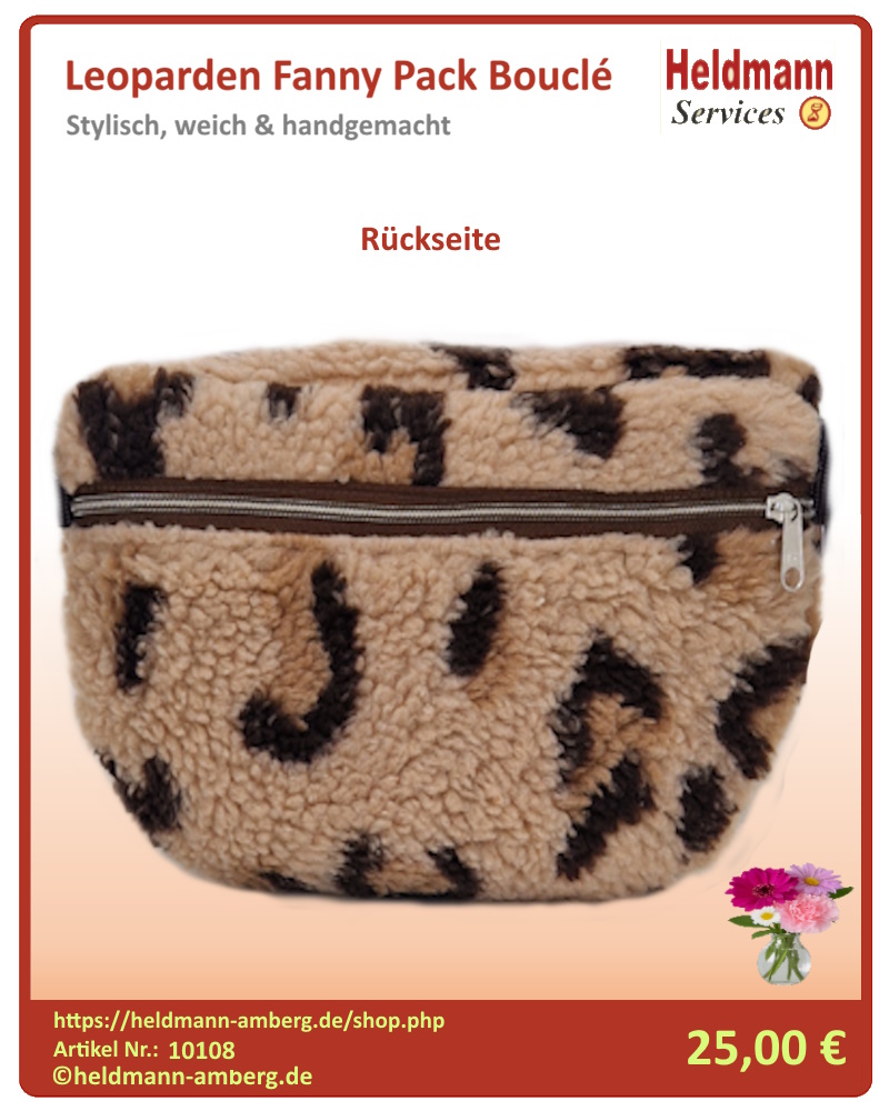 10108 Leoparden Fanny Pack Bouclé Rückseite