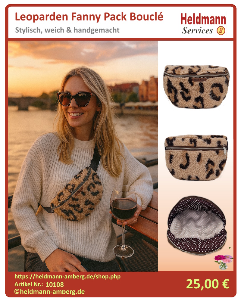 10108 Leoparden Fanny Pack Bouclé