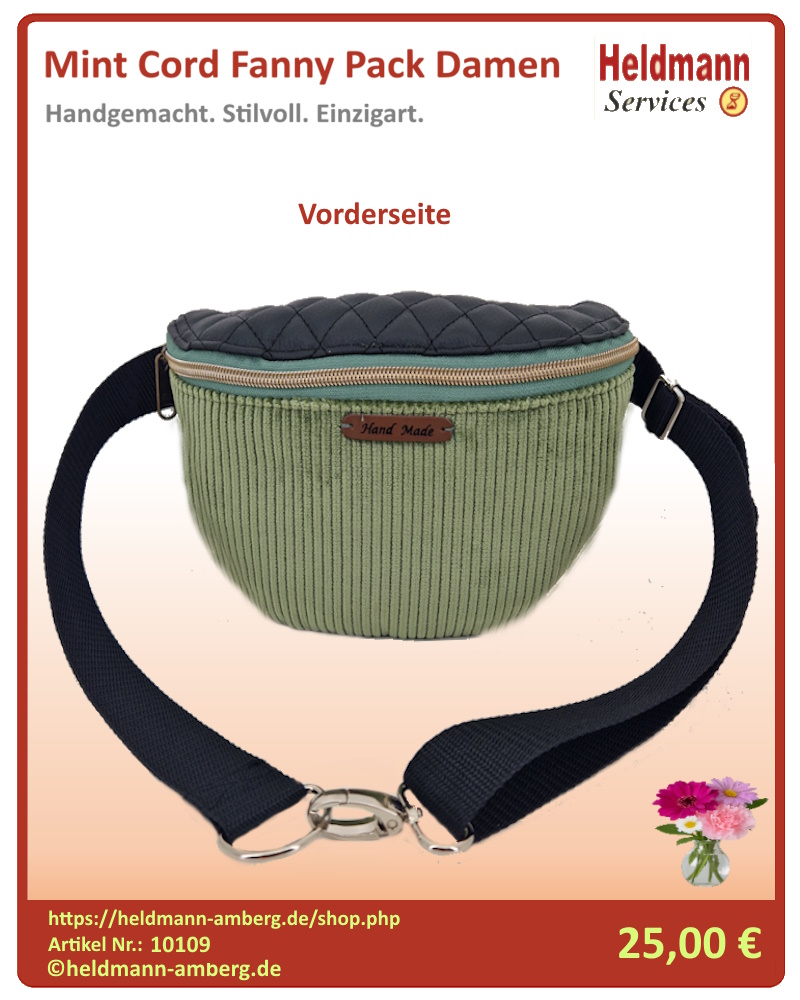 10109 Mint Cord Fanny Pack Damen Vorderseite