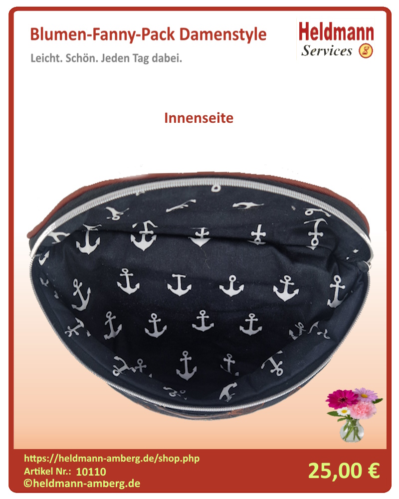 10110 Blumen-Fanny-Pack Damenstyle Innenseite