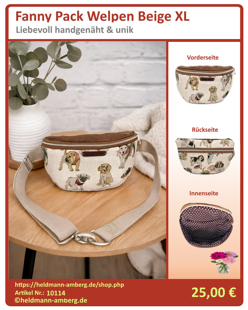 10114 Fanny Pack Welpen Beige XL