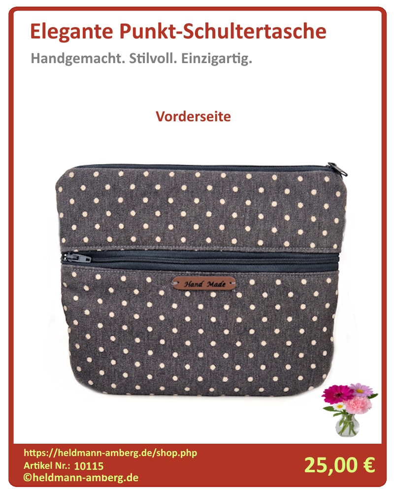 10115 Elegante Punkt-Schultertasche Vorderseite