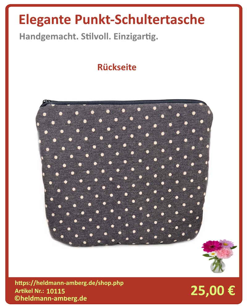10115 Elegante Punkt-Schultertasche Rückseite