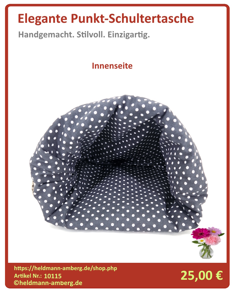10115 Elegante Punkt-Schultertasche Innenseite