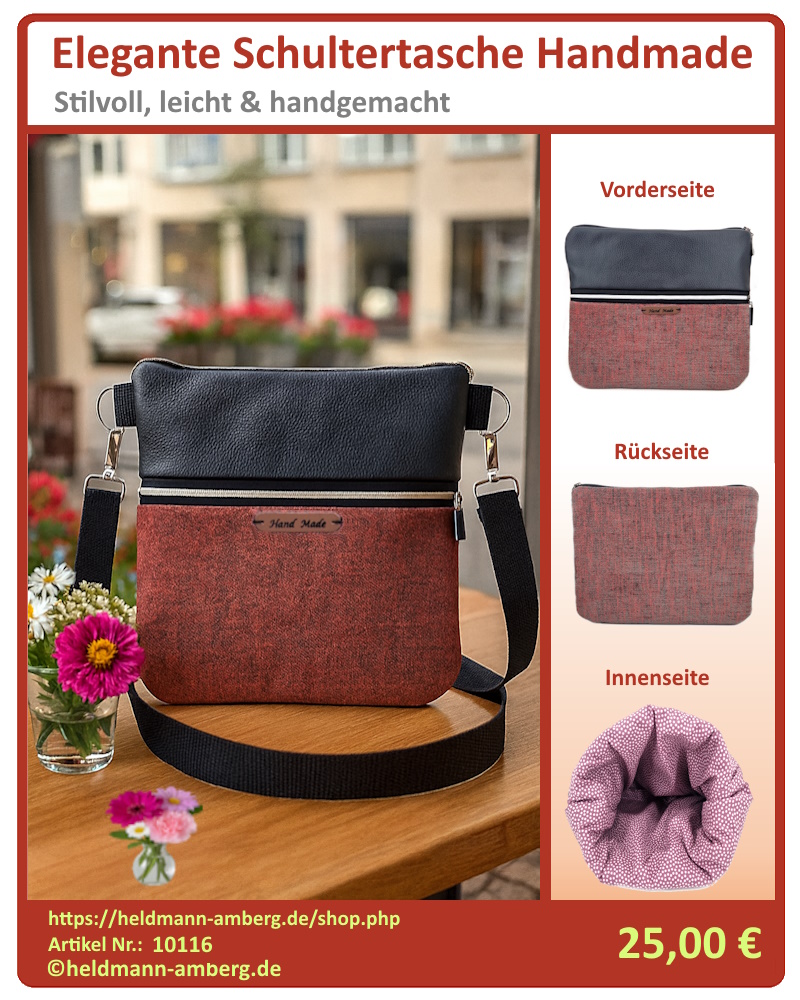10116 Elegante Schultertasche Handmade