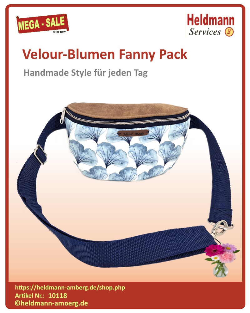 10118 Velour-Blumen Fanny Pack