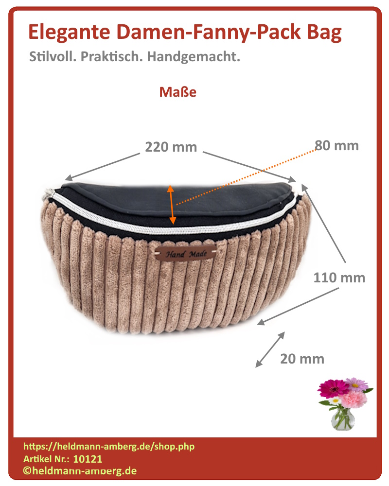 10121 Elegante Damen-Fanny-Pack Bag Maße