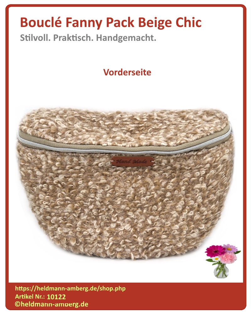 10122 Bouclé Fanny Pack Beige Chic Vorderseite