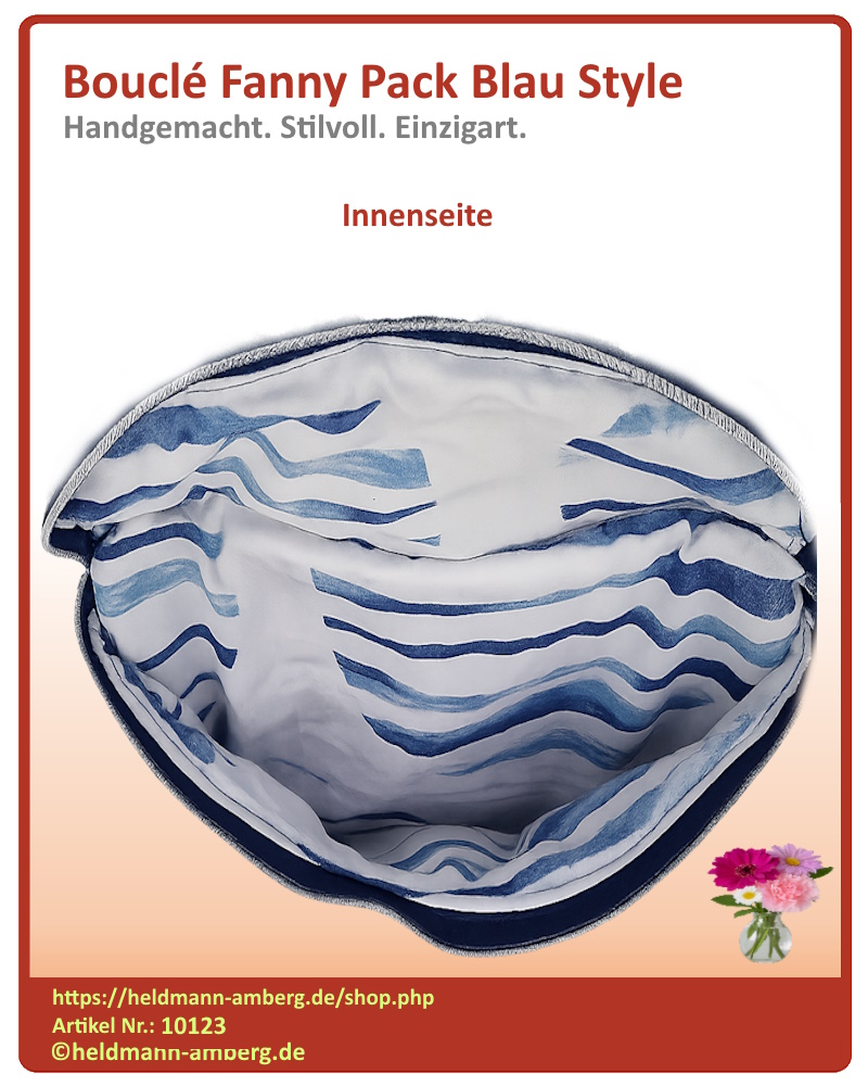 10123 Bouclé Fanny Pack Blau Style Innenseite