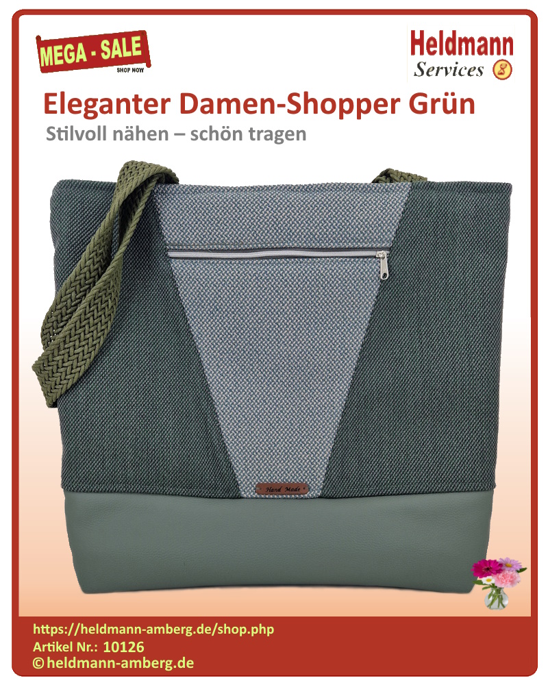 10126 Eleganter Damen-Shopper Grün