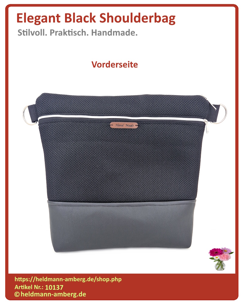 10137 Elegant Black Shoulderbag Vorderseite