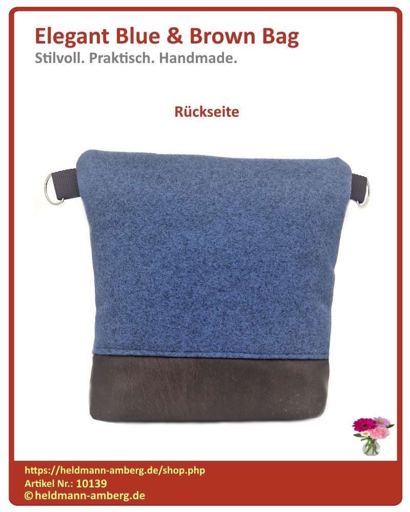 10139 Elegant Blue & Brown Bag Rückseite