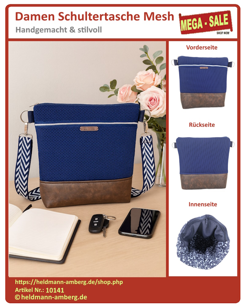 10141 Damen Schultertasche Mesh