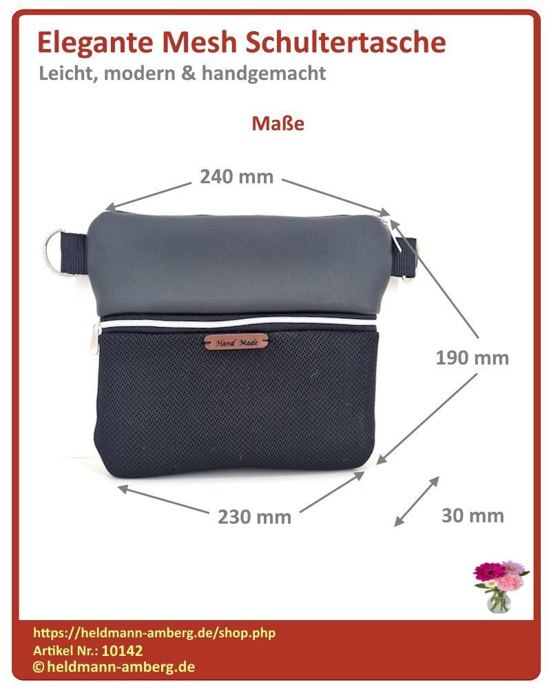 10142 Elegante Mesh Schultertasche Maße
