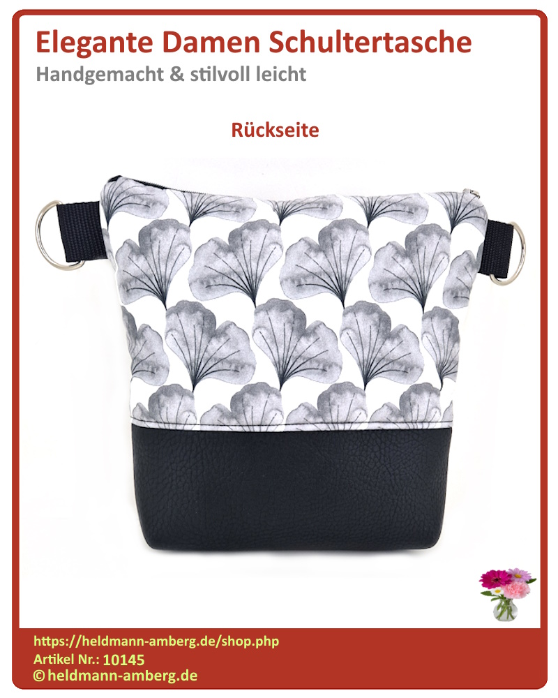 10145 Elegante Damen Schultertasche Rückseite