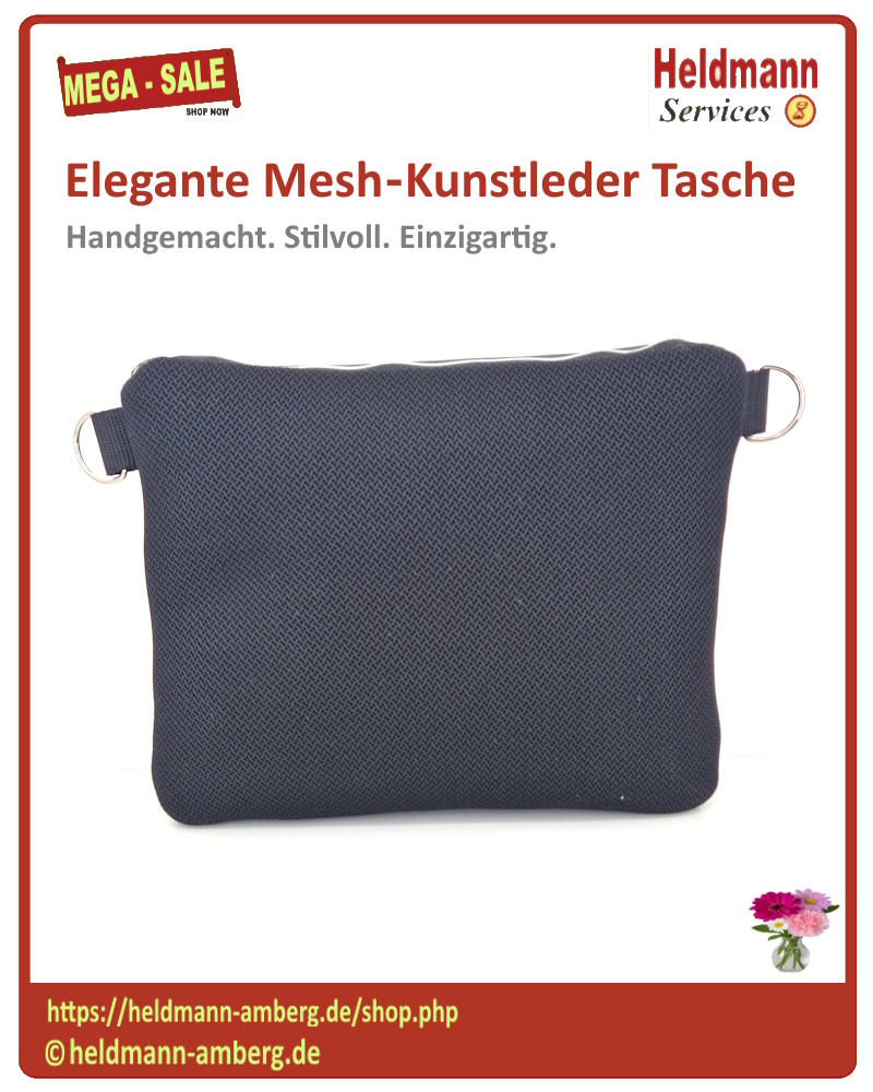 10148 Elegante Mesh‑Kunstleder Tasche Rückseite