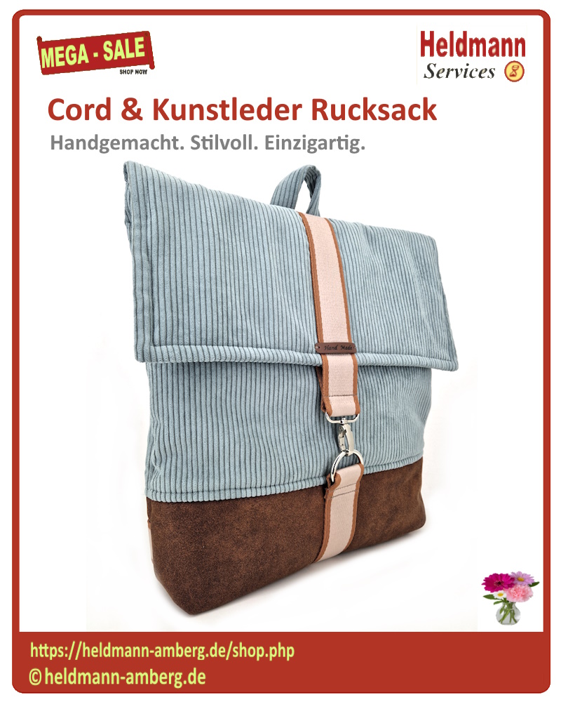 10150 Cord & Kunstleder Rucksack