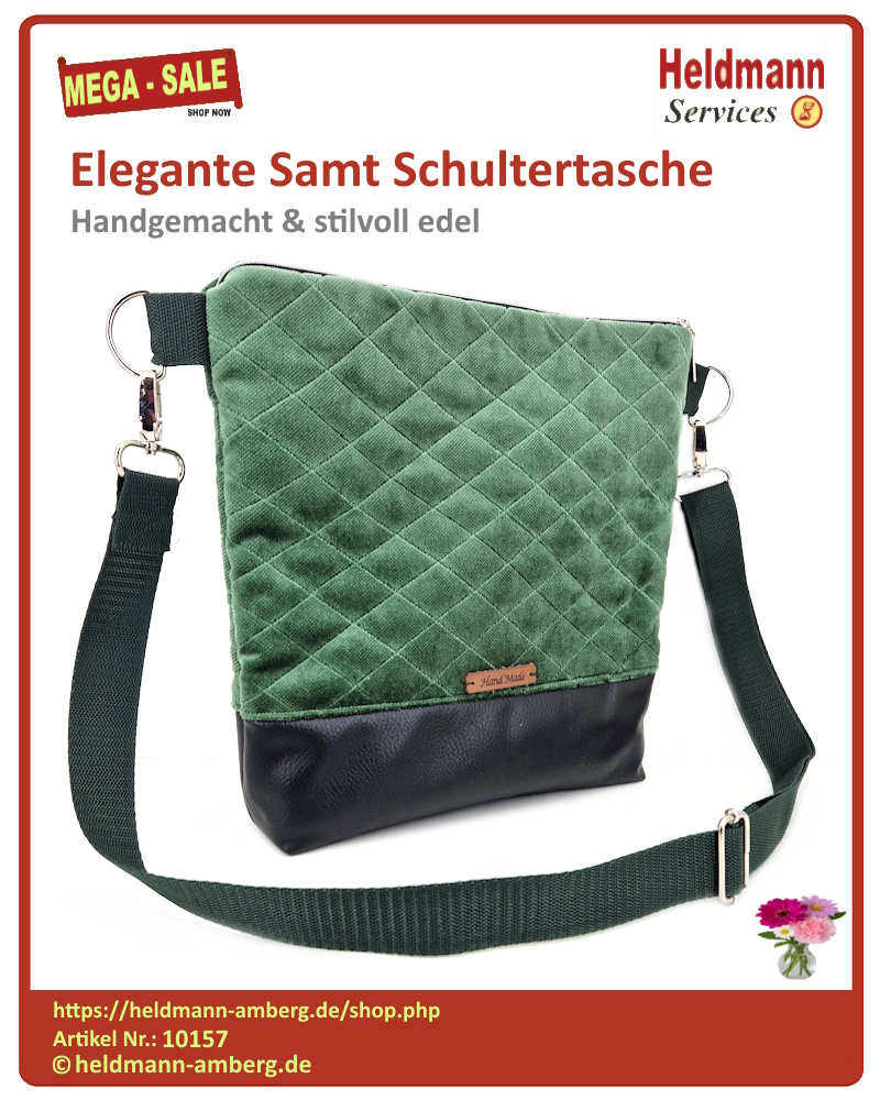 10157 Elegante Samt Schultertasche