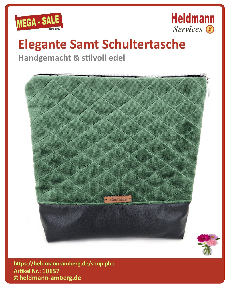 10157 Elegante Samt Schultertasche Vorderseite