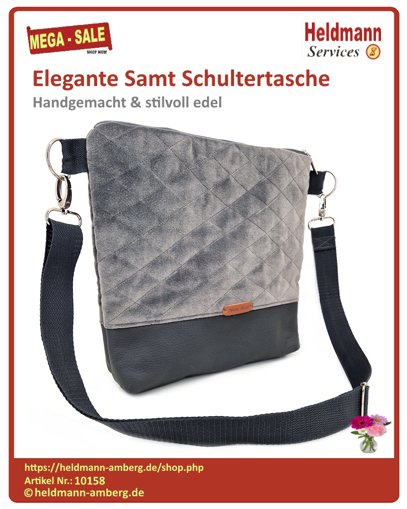 10158 Elegante Samt Schultertasche