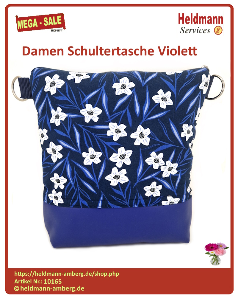 10165 Damen Schultertasche Violett Rückseite