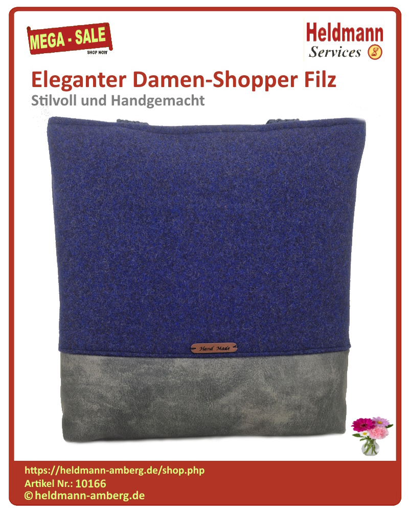 10166 Eleganter Damen-Shopper Filz Vorderseite